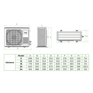 Air conditioner ERGO ACI 1258 CHW