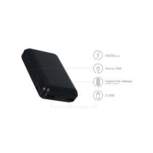 Power bank ERGO LP-С21 - 10000 mAh Li-pol Black Power bank ERGO LP-С21 - 10000 mAh Li-pol Black