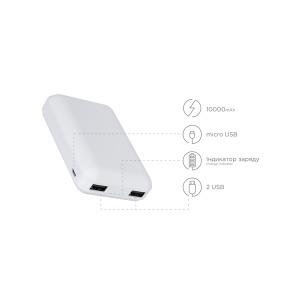 Power bank ERGO LP-С21 - 10000 mAh Li-pol White Power bank ERGO LP-С21 - 10000 mAh Li-pol White