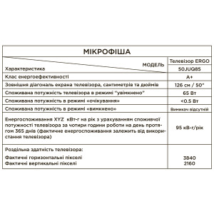 TV ERGO 50JUQ85